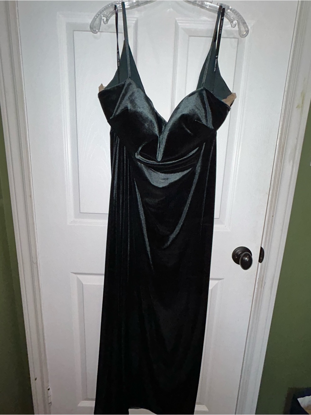 Sorella Vita Green Velvet Cowl Neck Dress